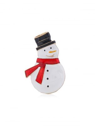 Christmas Snowman Alloy Glazed Brooch