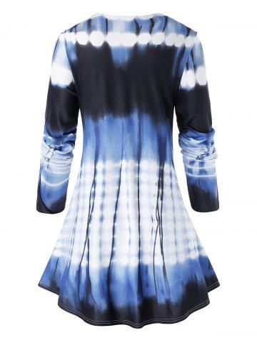 

Plus Size Tie Dye Open Front Cardigan, Black