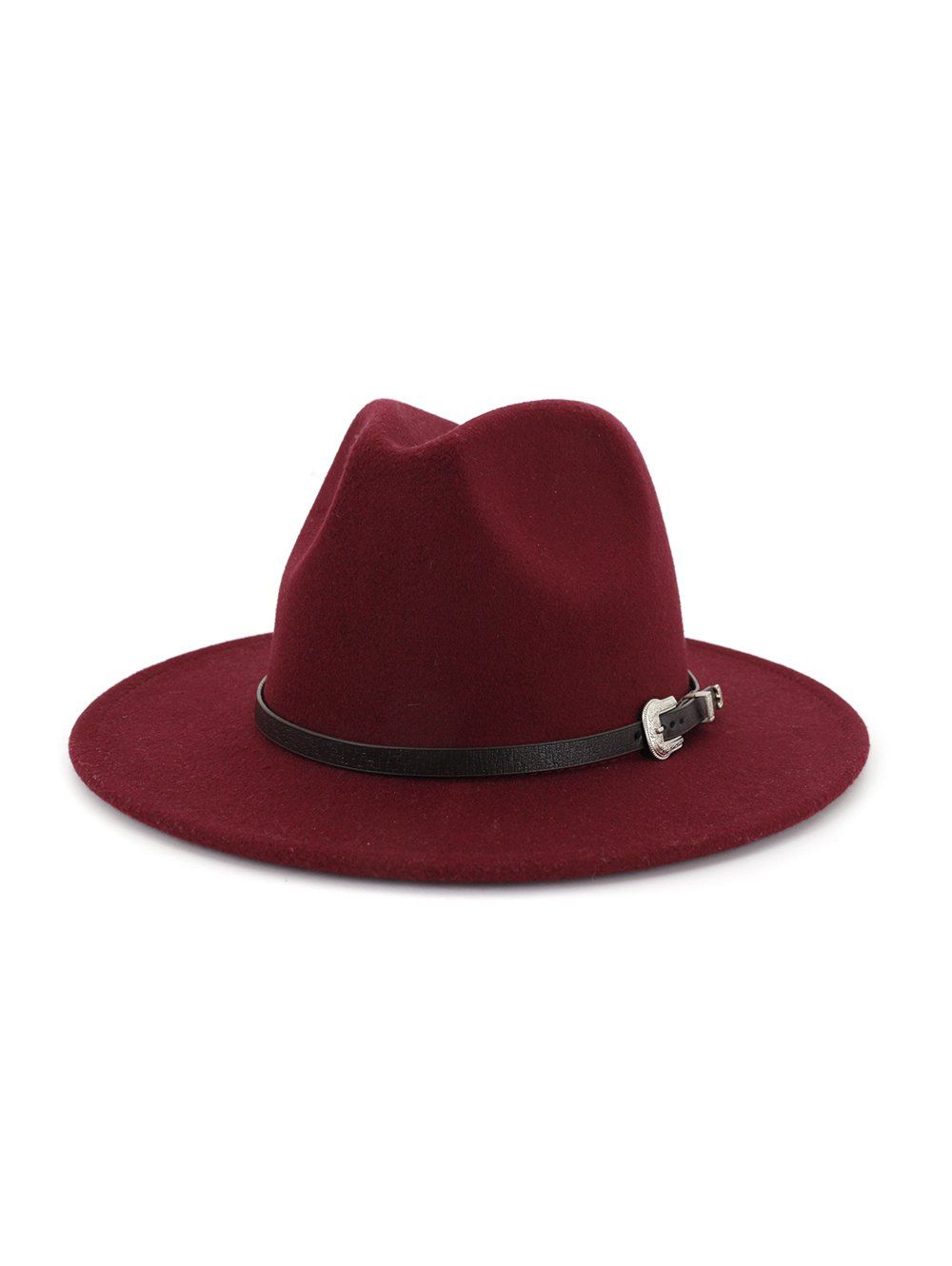 

Vintage Embellished Belt Jazz Hat, Red wine