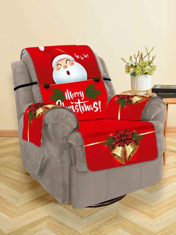 

Christmas Bell Santa Claus Design Couch Cover, Multi