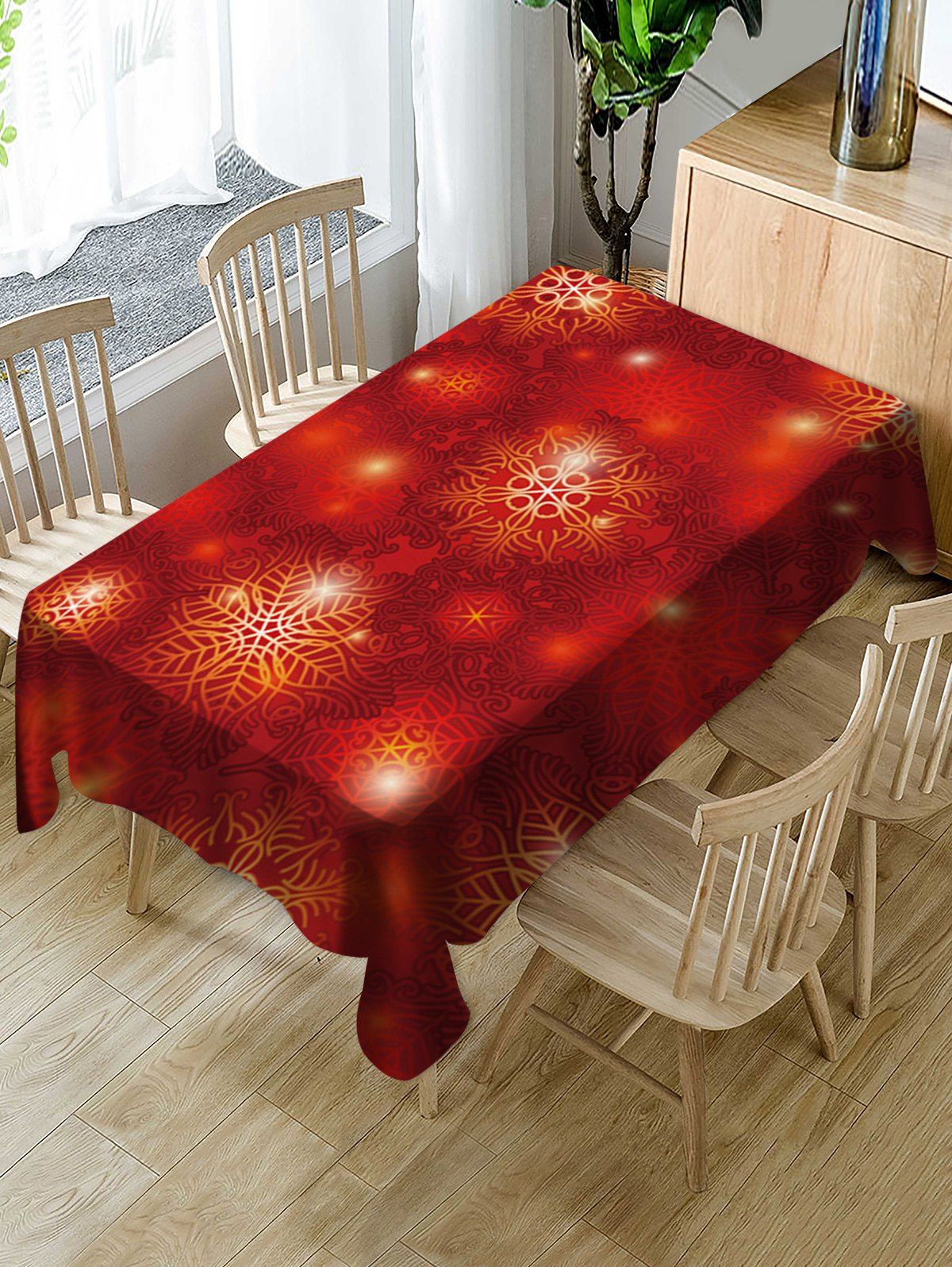 

Christmas Fabric Waterproof Table Cloth, Multi