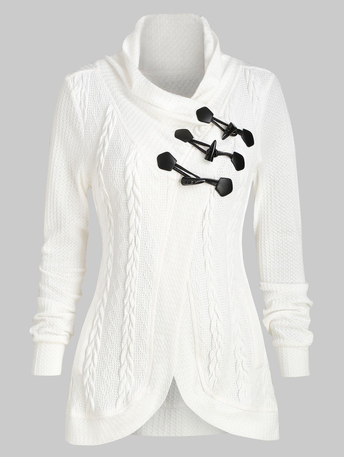 cowl neck button cardigan