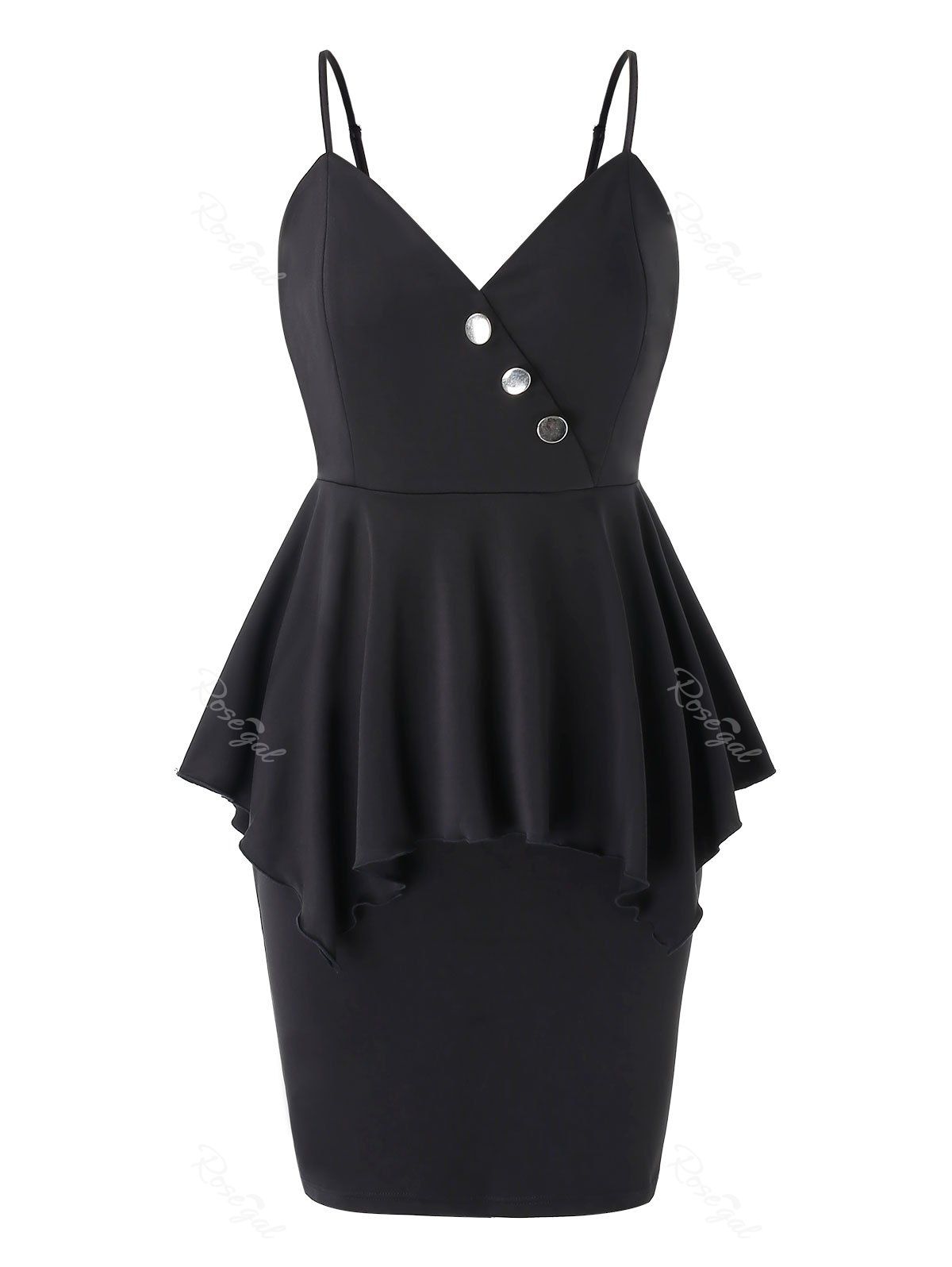 

Plus Size Peplum Bodycon Dress, Black