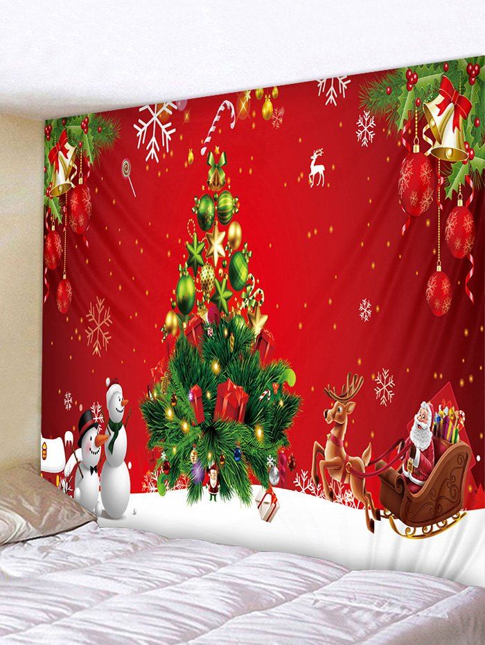 

Christmas Tree Gift Snowman Pattern Tapestry, Multi