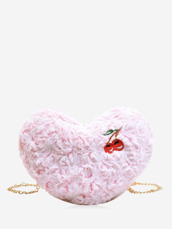 

Heart Shape Cherry Pattern Shoulder Bag, Pink