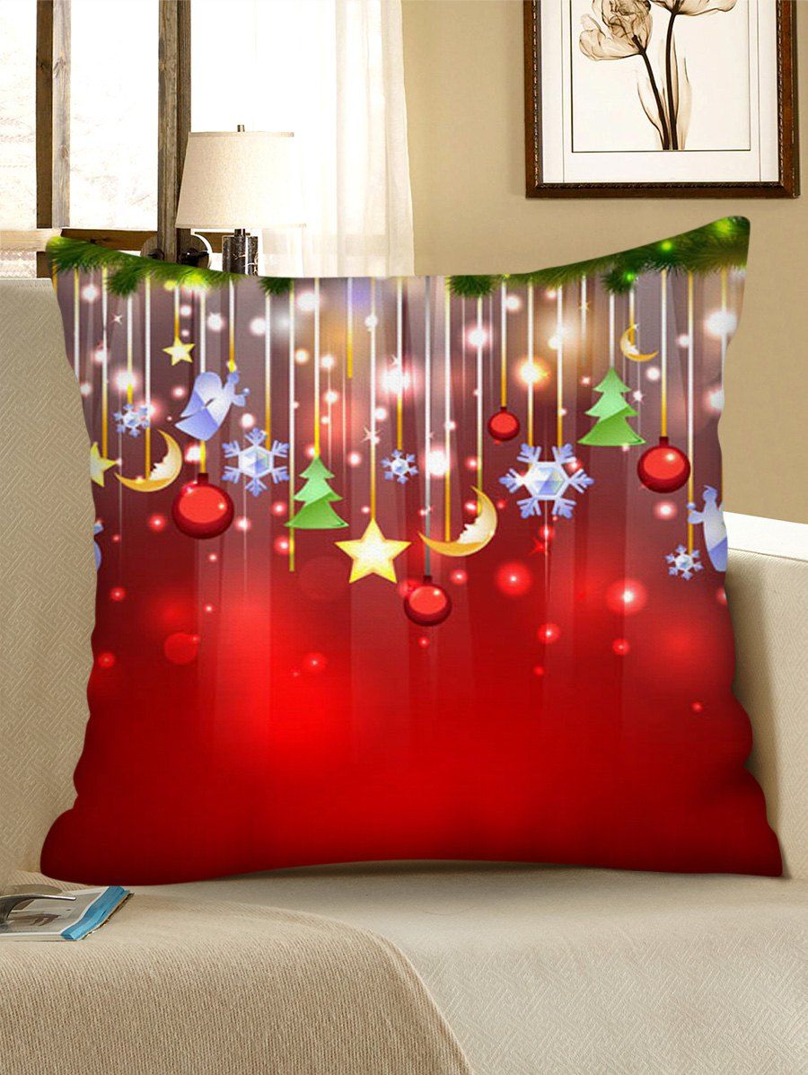 

Christmas Pattern Polyester Pillow Cover, Multi-a