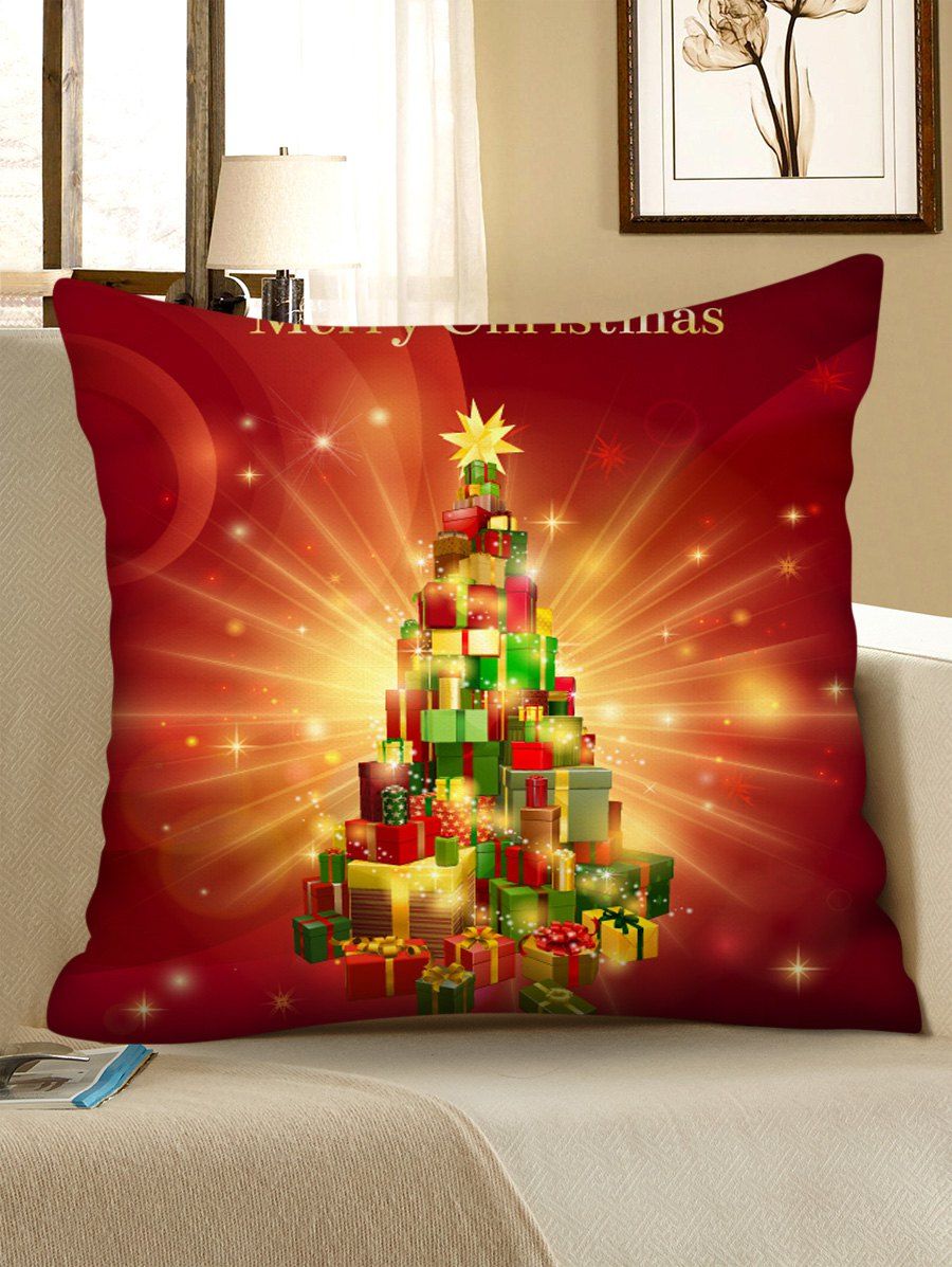 

Christmas Pattern Polyester Pillow Cover, Multi-d