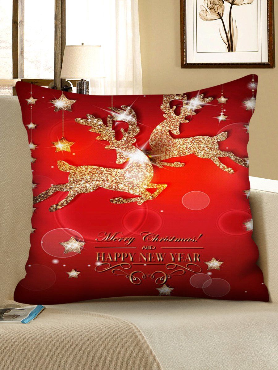 

Christmas Pattern Polyester Pillow Cover, Multi-e