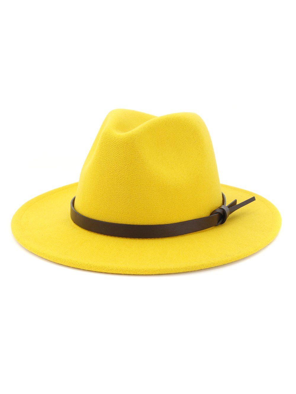 

Solid Belt Tie Jazz Hat, Yellow