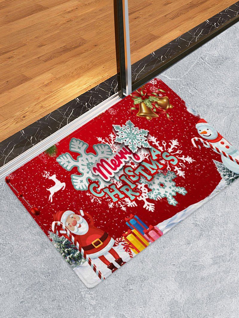 

Christmas Santa Claus Letter Print Floor Rug, Multi-a