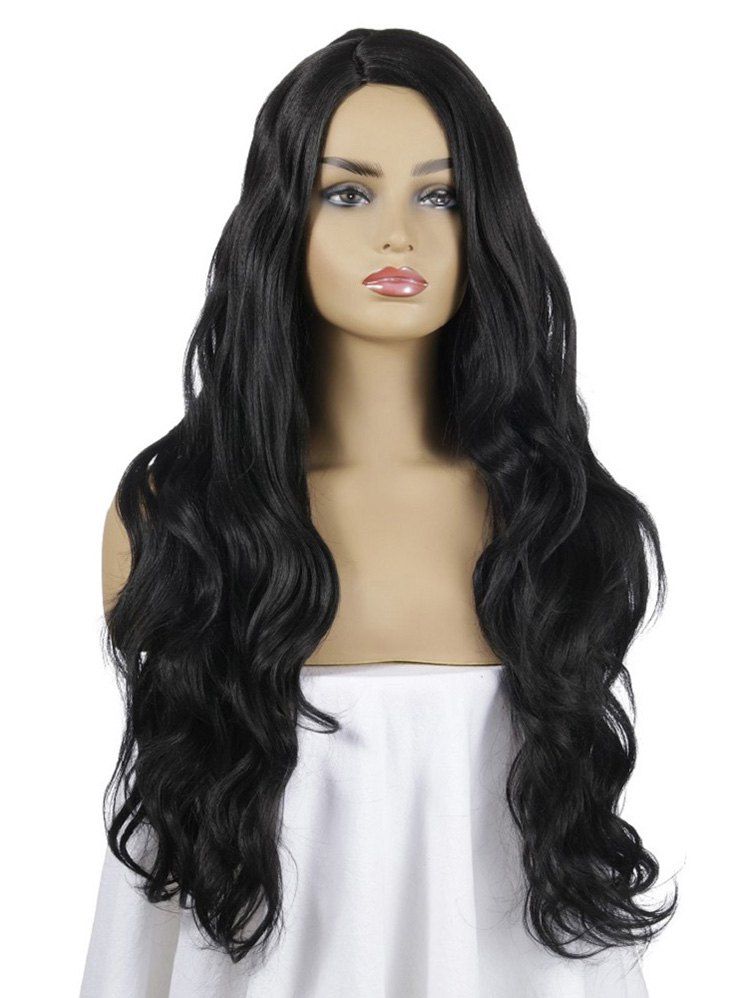 

Synthetic Long Wavy Center Part Wig, Black