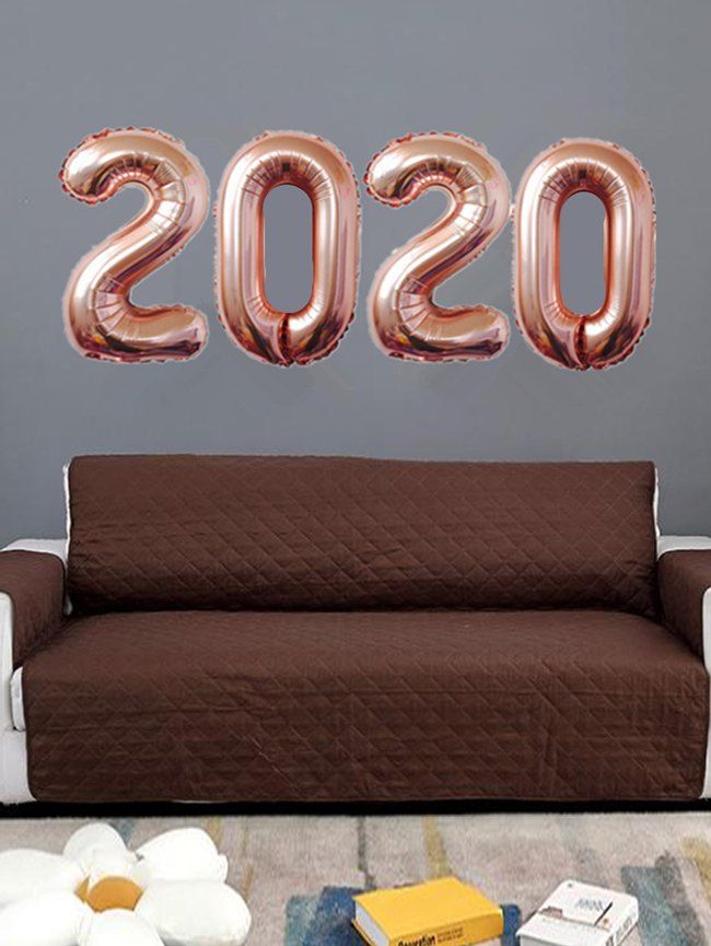 

New Year Christmas Decoration 2020 Pattern Foil Aluminum Balloons, Rose gold