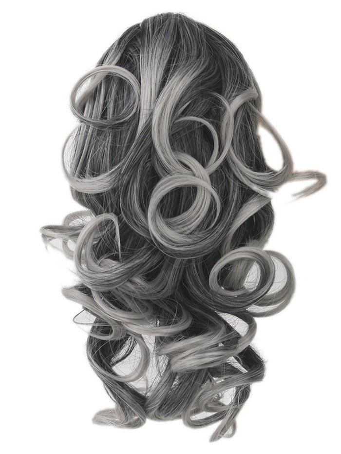 

Short Loose Wave Clip Synthetic Hair Piece, Gray