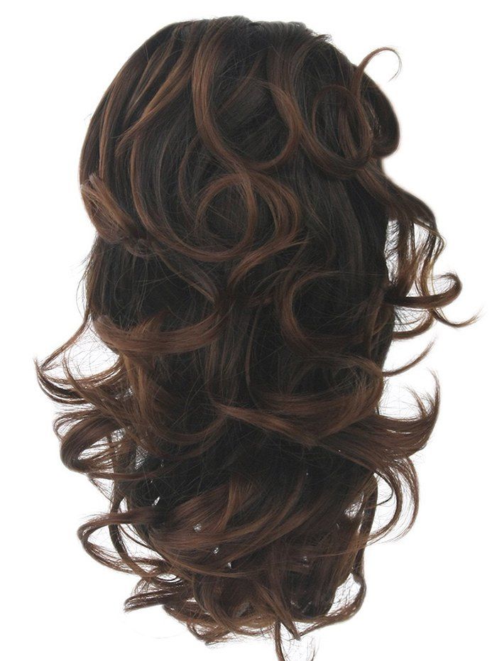 

Short Loose Wave Clip Synthetic Hair Piece, Coffee