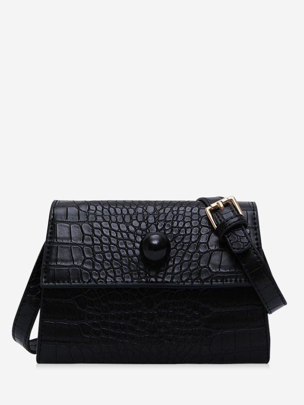 

Cover Embossed Shoulder Bag, Black