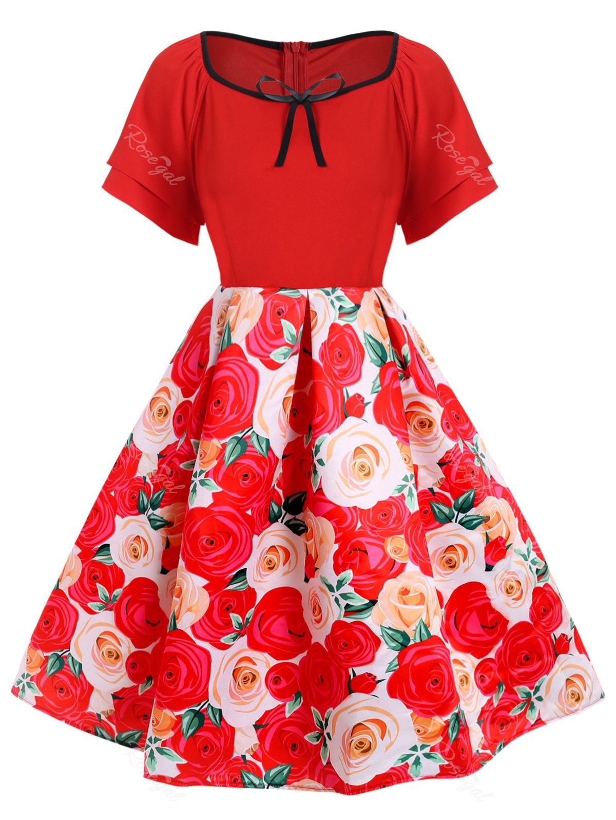 retro dress red