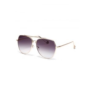 

Irregular Metal Bar Pilot Sunglasses, Black