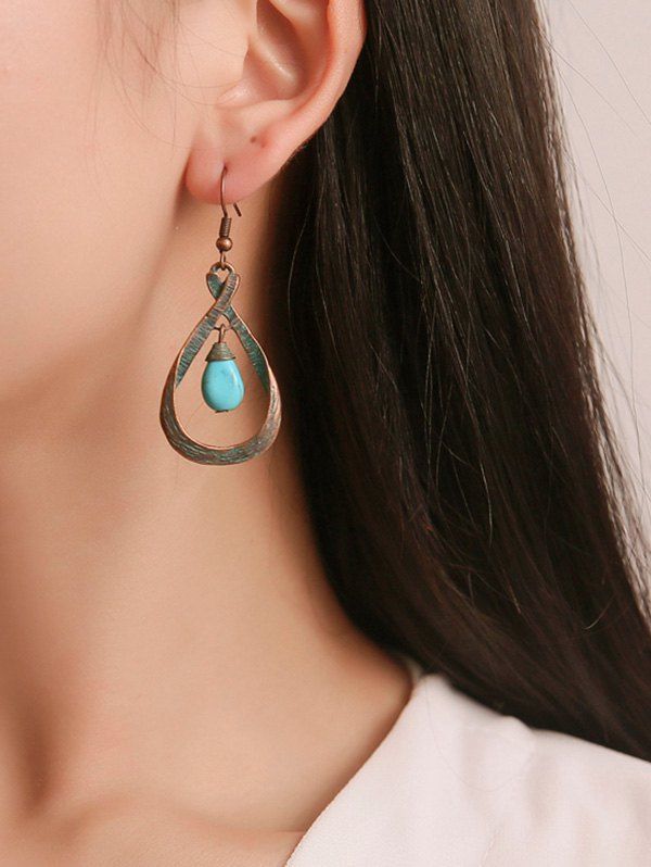 

Faux Turquoise Water Drop Shape Earrings, Sea green