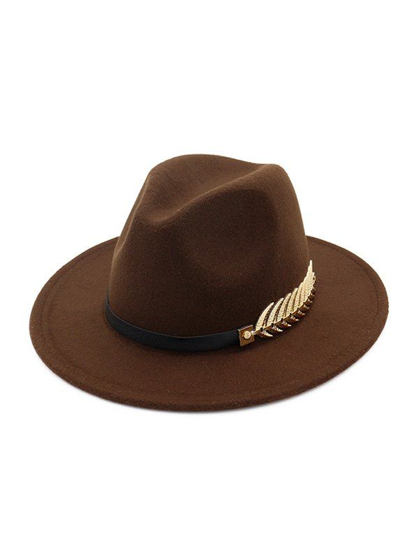 

Leaf Embellished Jazz Hat, Coffee