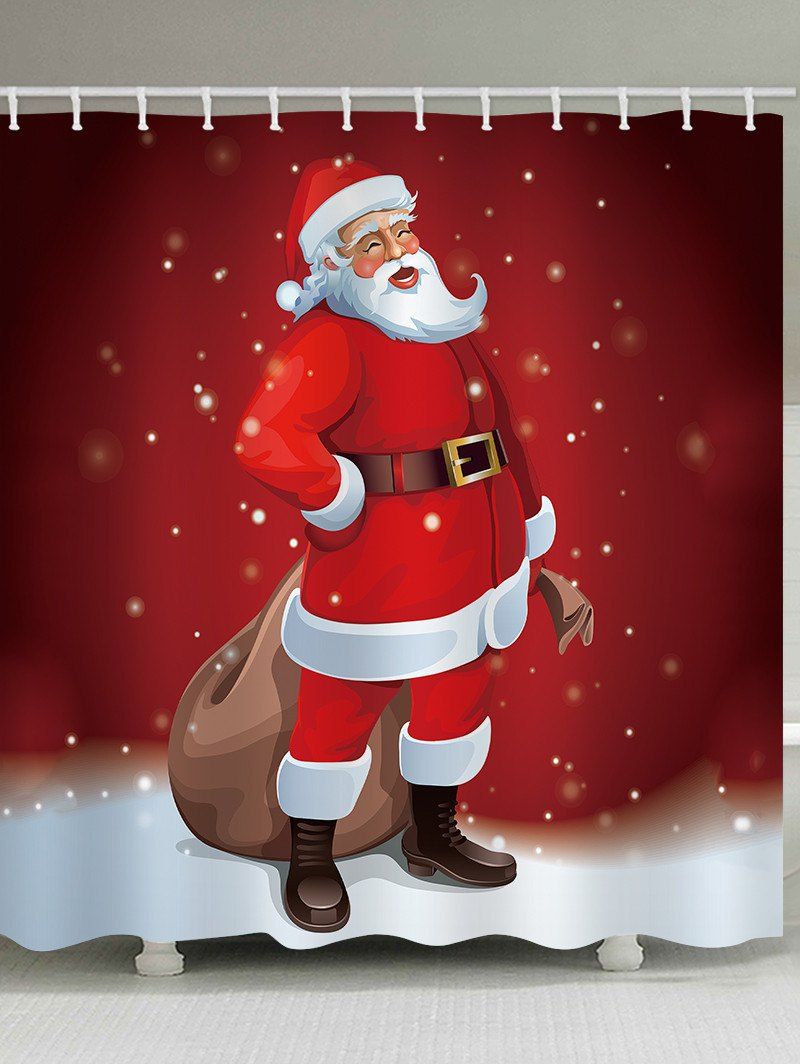 

Father Christmas Waterproof Bath Curtain, Multi