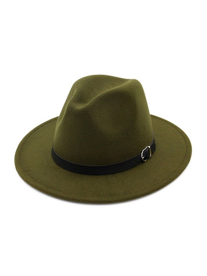 

Belt Embellished Vintage Jazz Hat, Army green