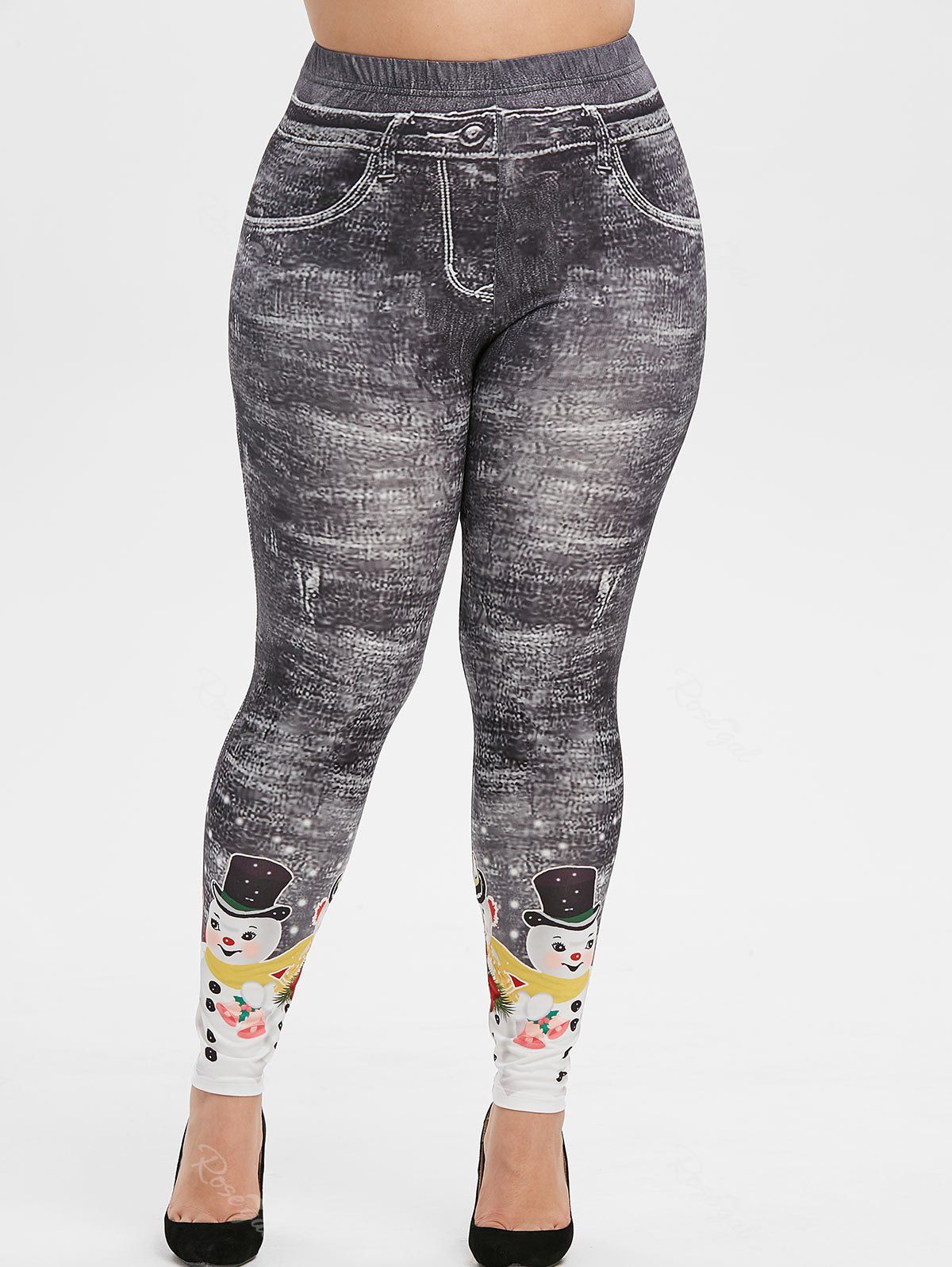 plus size snowman leggings