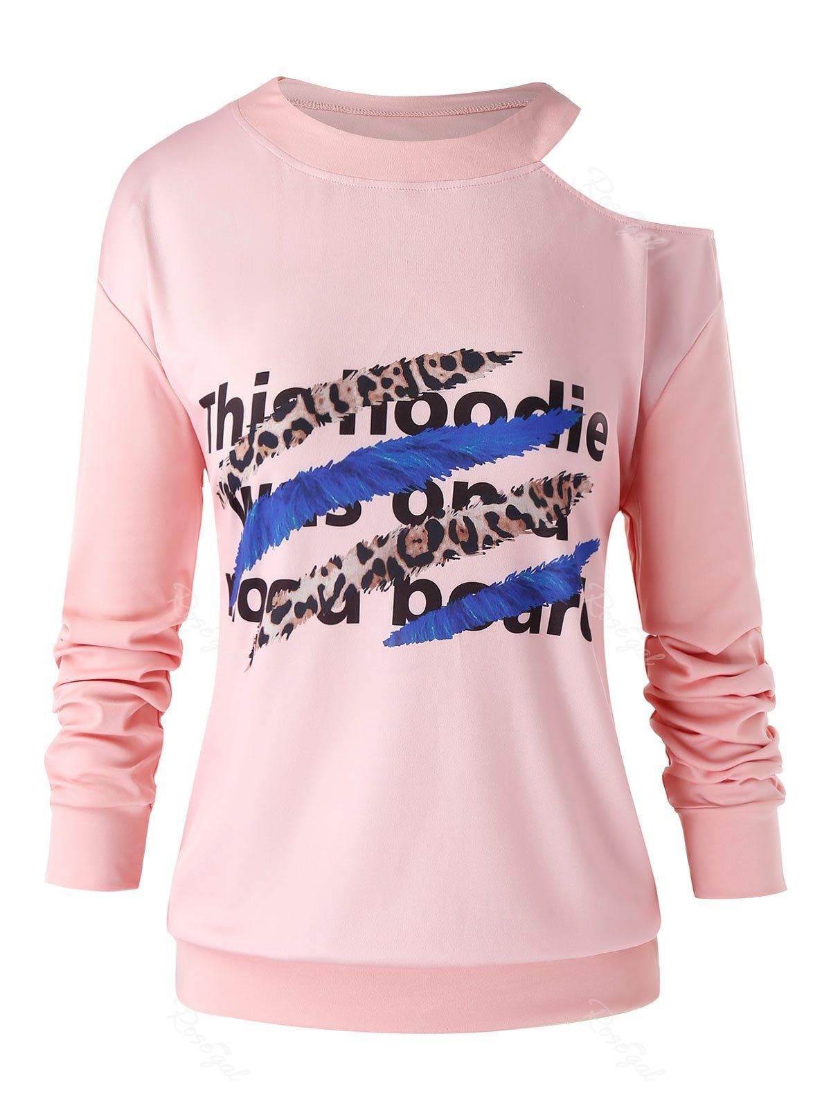 

Plus Size Leopard Printed Sweatshirt, Pink