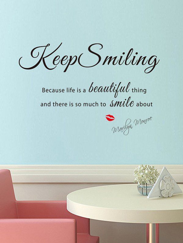 

Keep Smiling Pattern Wall Sticker, Multi-a