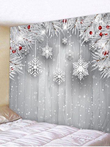rosegal Christmas Tree Branch Snowflake Print Wall Tapestry