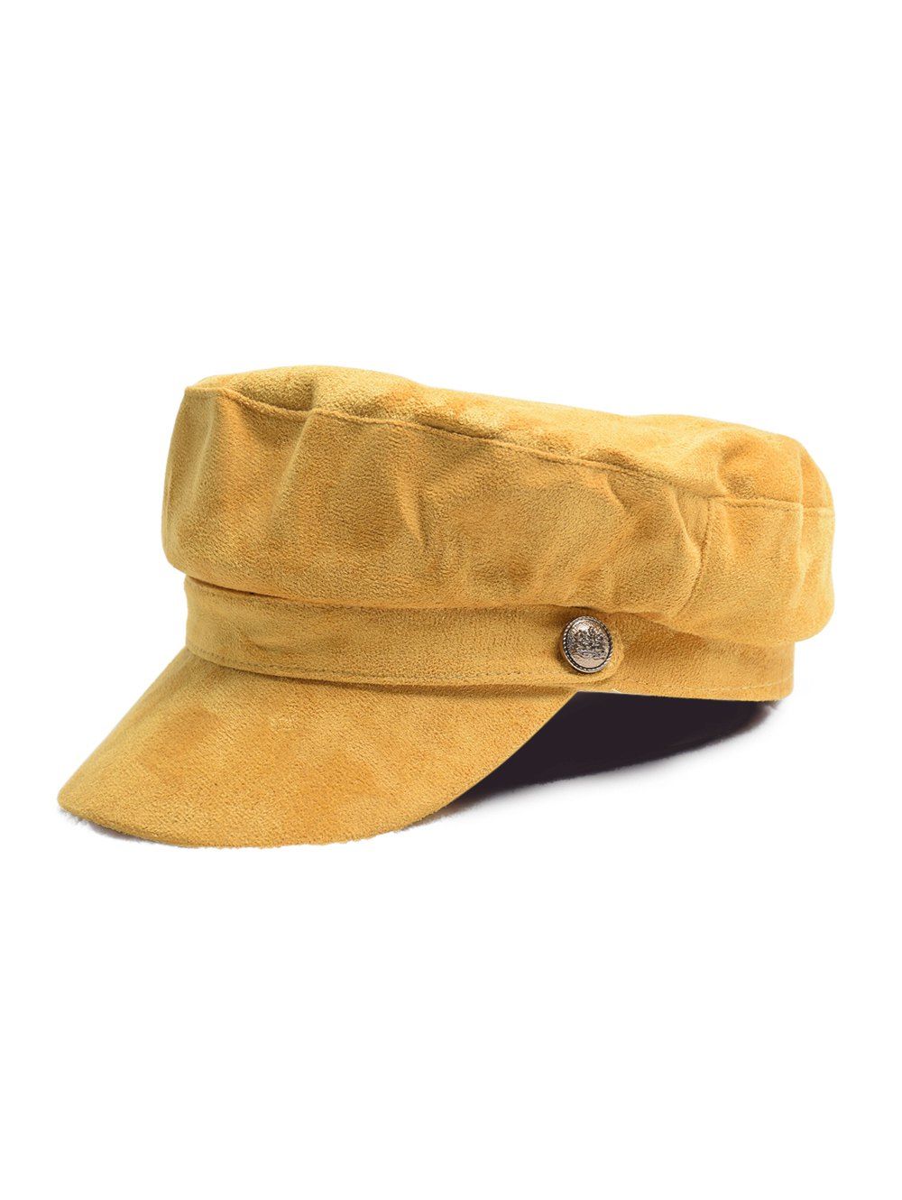 

British Style Solid Suede Casual Cap, Bright yellow