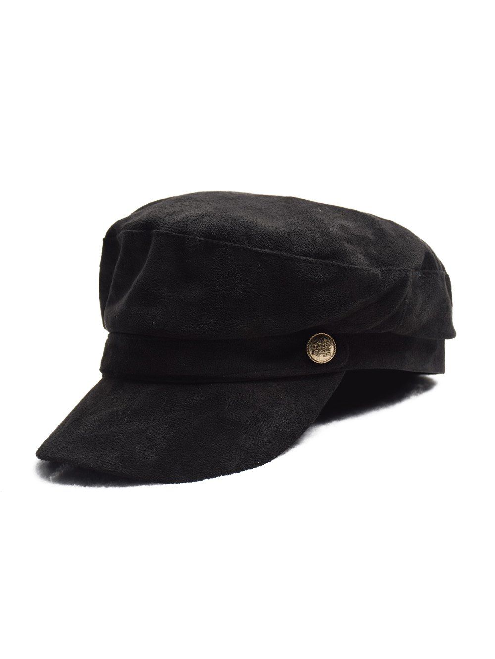 

British Style Solid Suede Casual Cap, Black