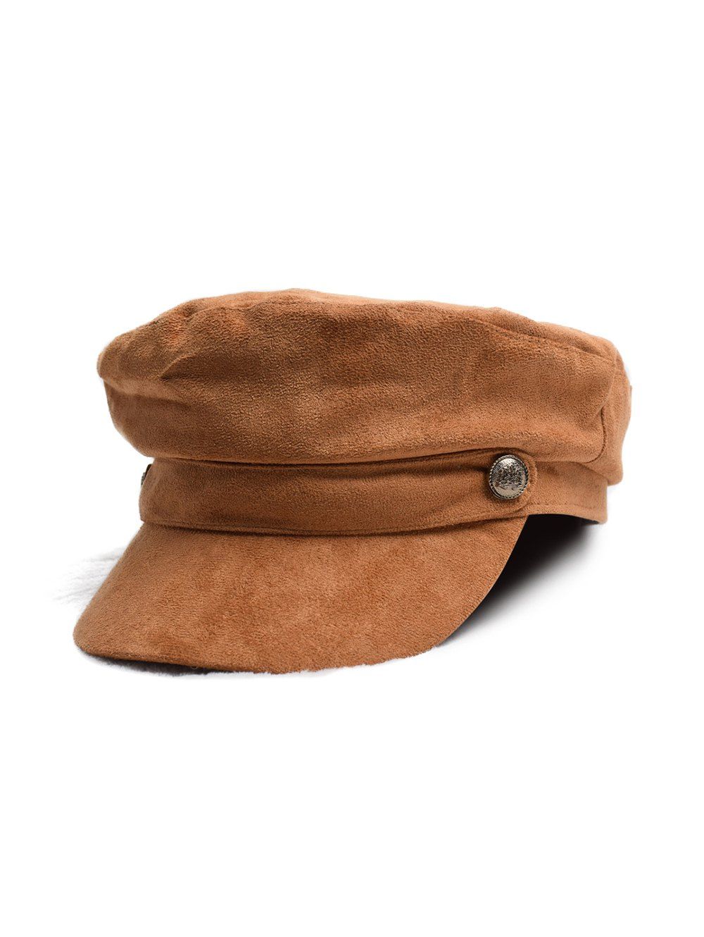 

British Style Solid Suede Casual Cap, Light brown