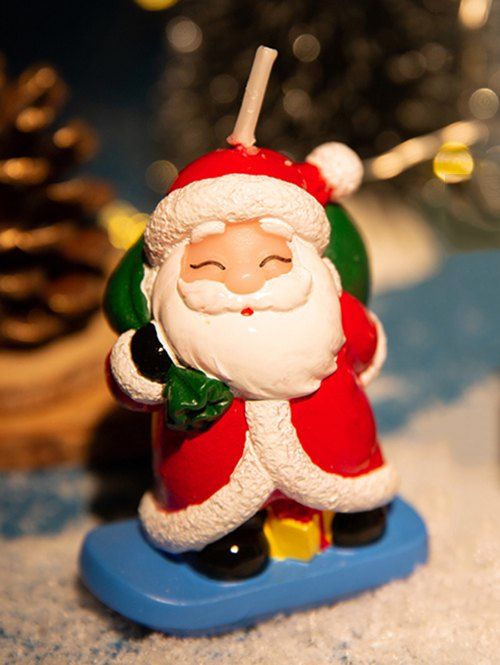 Unique Christmas Santa Claus Elk Snowman Shape Decorative Candle  