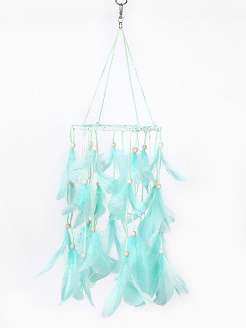 

Handmade Beaded LED Light Feather Dream Catcher, Light slate