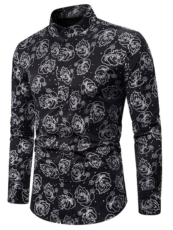 

Santa Claus Gilding Print Long-sleeved Shirt, Silver