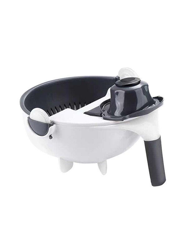 

Kitchen Tool Multi-functional Slicer Grater Drain Basket Rinse Bowl Strainer, Black