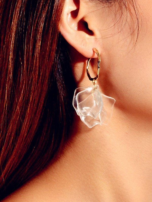 

Transparent Irregular Stud Drop Earrings, Gold