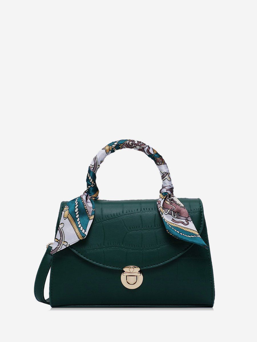 

Silk Embellished Animal Embossed Tote Bag, Deep green