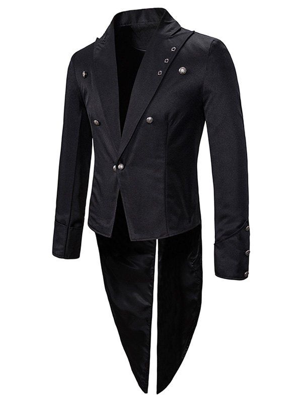 

Plain One Button Dovetail Blazer, Black