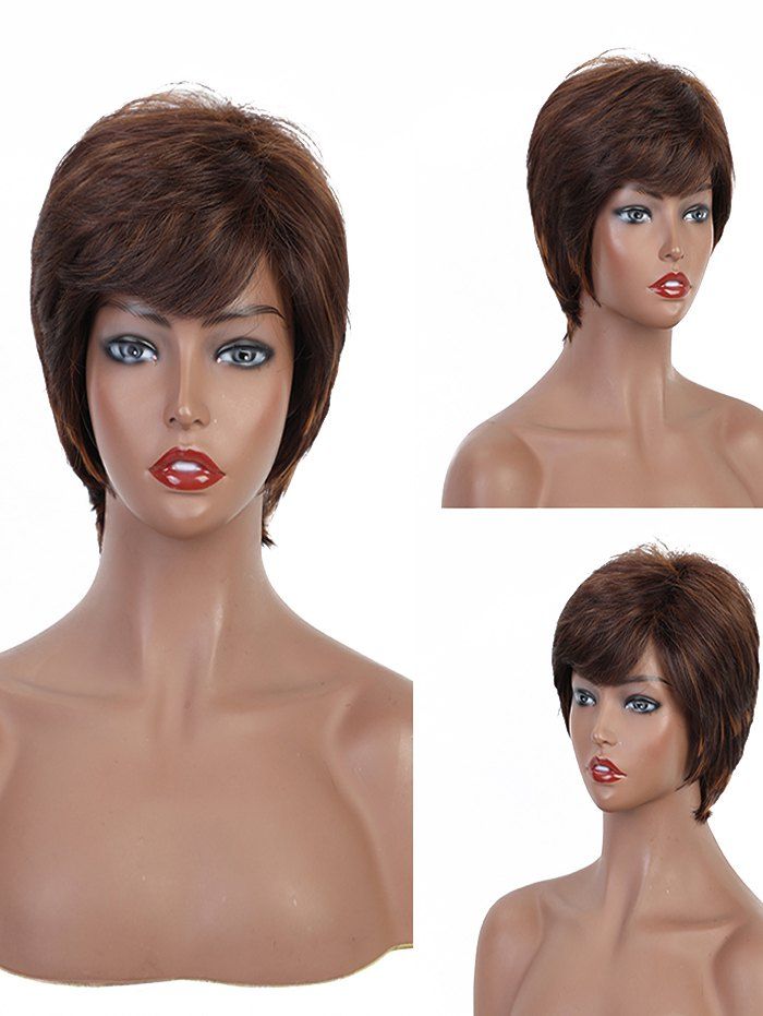 

Side Bang Short Straight Layered Synthetic Wig, Multi