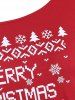 Plus Size  Christmas Printed Skew Neck Graphic Sweatshirt -  
