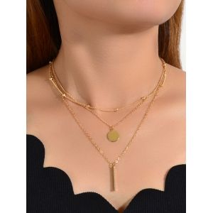 

3Pcs Pendant Geometric Necklace Set, Gold