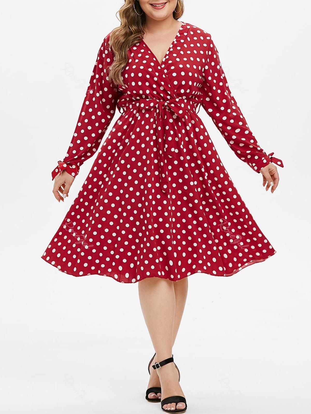 polka dot split dress