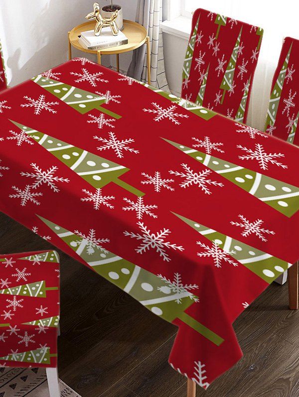 

Christmas Design Fabric Waterproof Table Cloth, Multi-a