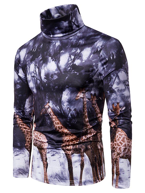 

Giraffe Forest Paint 3D Print Long Sleeve T-shirt, Multi