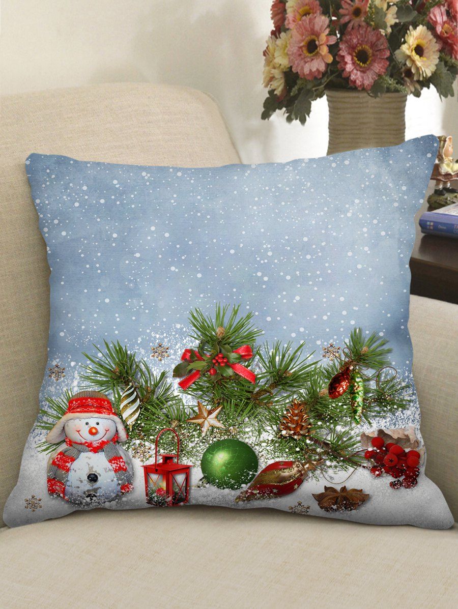 

Christmas Snowman Polyester Pillow Cover, Multi