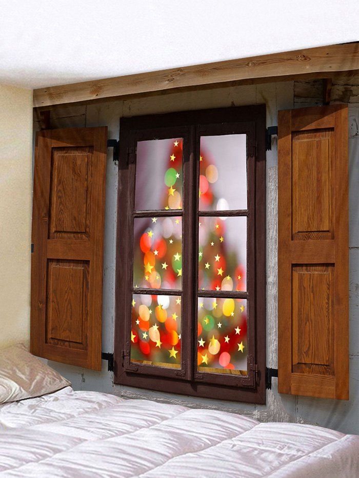 

Christmas Window Stars Print Tapestry Wall Hanging Art Decoration, Multi
