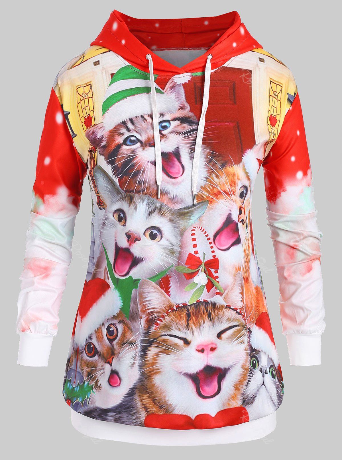 christmas print hoodie