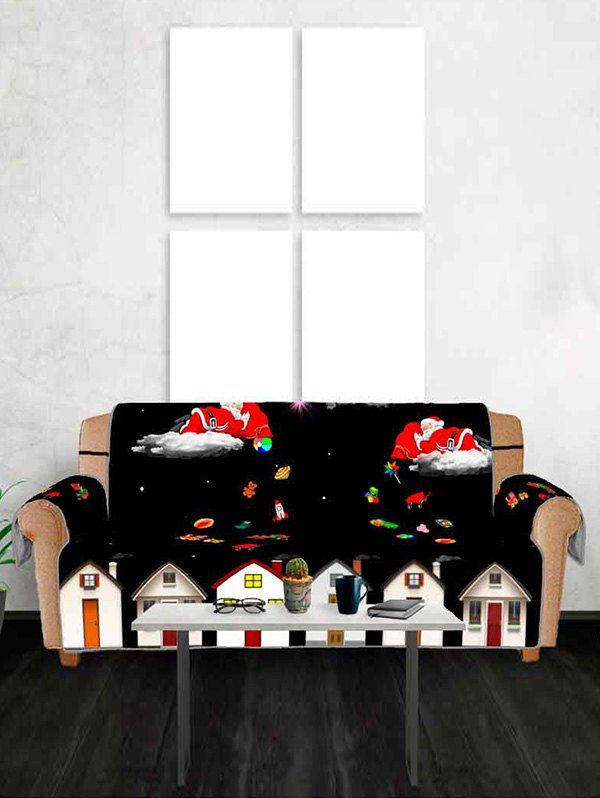 

Christmas Night Santa Claus Gifts Pattern Couch Cover, Multi
