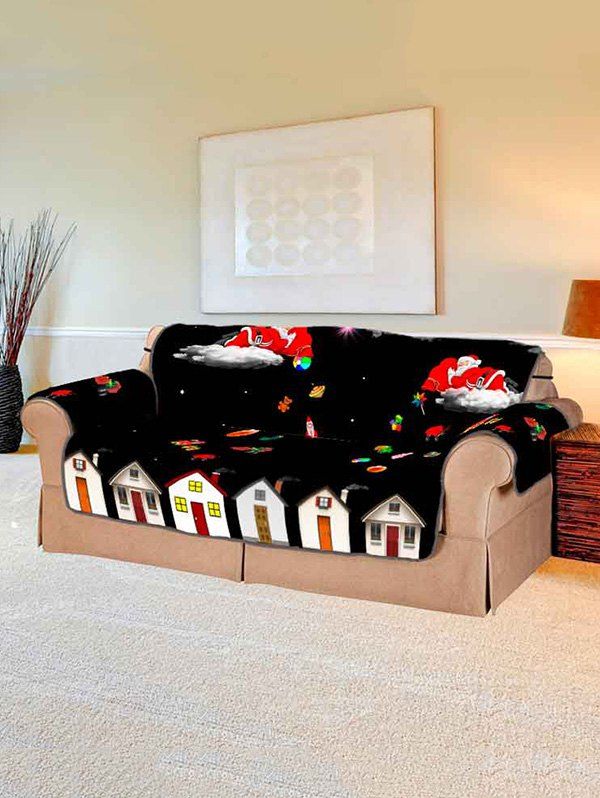 

Christmas Night Santa Claus Gifts Pattern Couch Cover, Multi